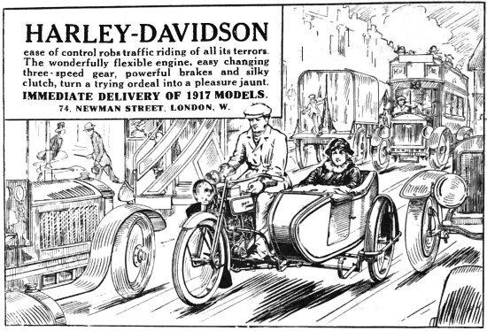 1917 Harley-Davidson Motor Cycles Advert                         