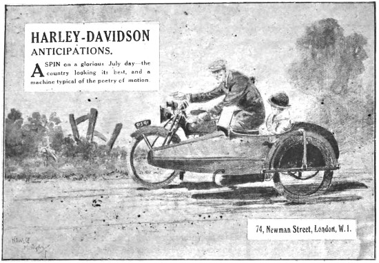 1918 Harley-Davidson Motorcycles Advert                          