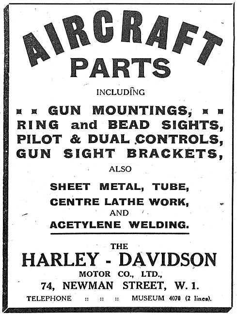 Harley Davidson Aircraft Parts                                   