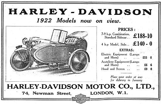 1921 Harley-Davidson 7-9 hp Combination                          