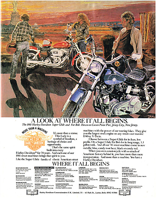 1981 Harley-Davidson Super Glide - Harley-Davidson Fat Bob       