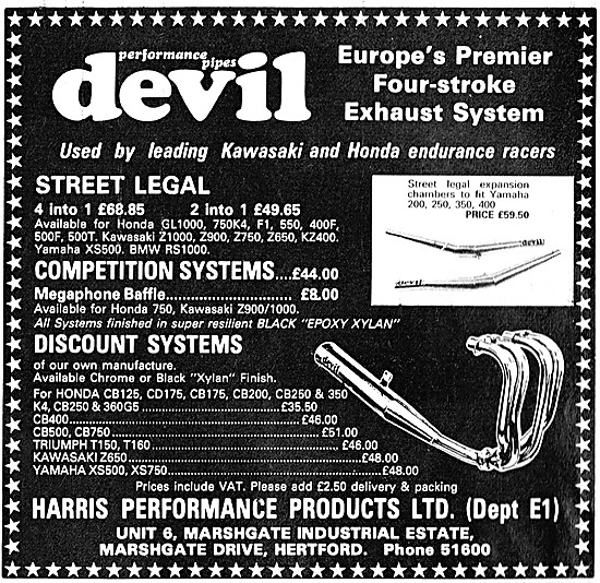 Harris Devil Performance Exhaust Systems                         