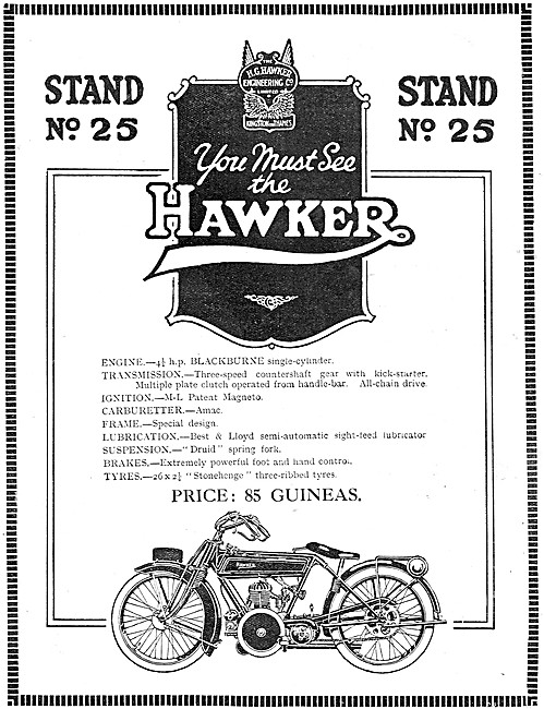 1921 Hawker-Blackburne Motor Cycle                               