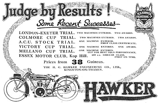 1923 Hawker Motor Cycles                                         