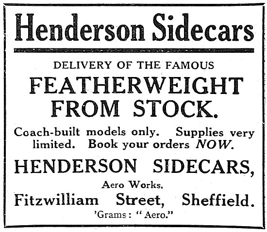 1918 Henderson Sidecars                                          