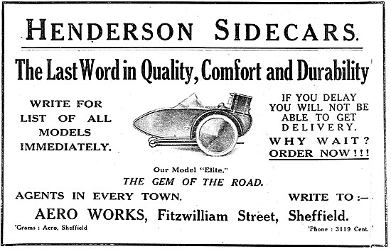1920 Henderson Sidecars                                          