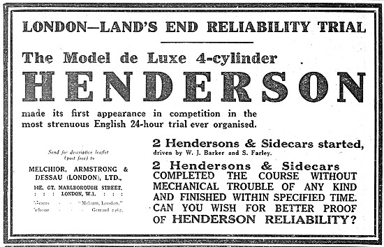 Four Cylinder Henderson Motor Cycle                              