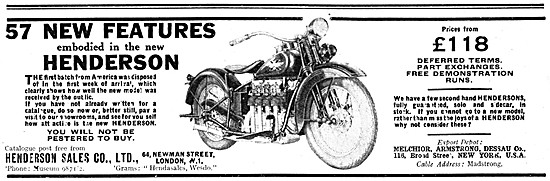 1929 Henderson 4 Cylinder Motor Cycle                            