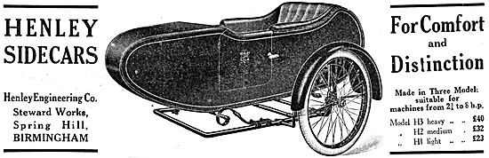 1921 Henley Sidecars                                             