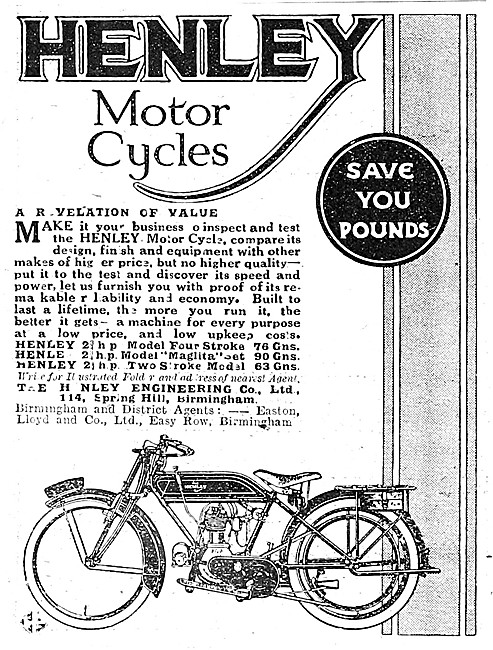 Henley Motor Cycles 1921                                         