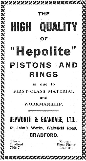 Hepolite Pistons & Rings 1928                                    