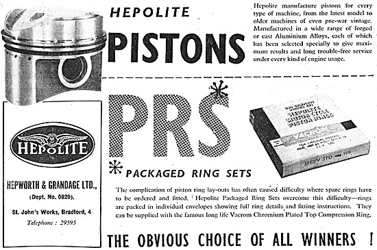 Hepolite Pistons - Hepolite Piston Rings - PRS Piston Ring Sets  