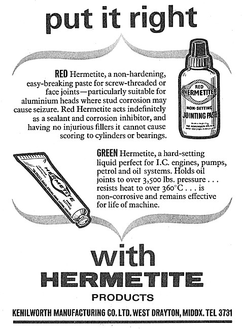 Hermetite Gasket Jointing - Red Hermetite - Green Hermetite      