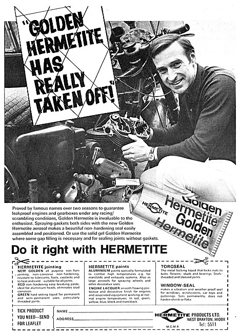 Golden Hermetite Gasket Jointing & Motorcycle Care Products      
