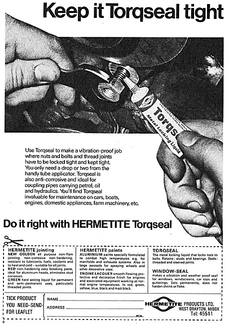 Hermetite Torqseal Metal Locking Liquid                          