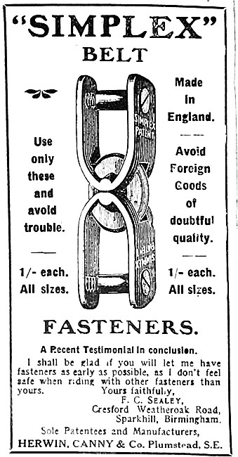 Herwin Canny Simplex Belts                                       