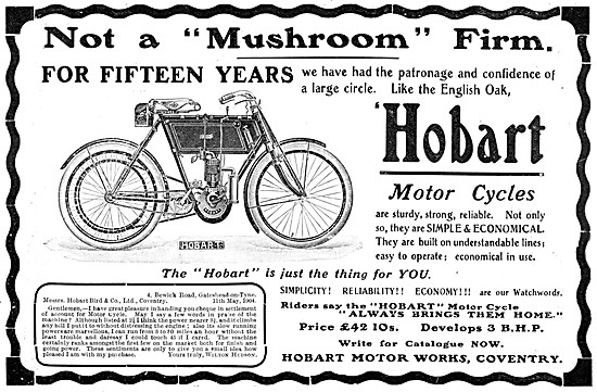 1904 Hobart 3 H.P. Motor Cycle                                   