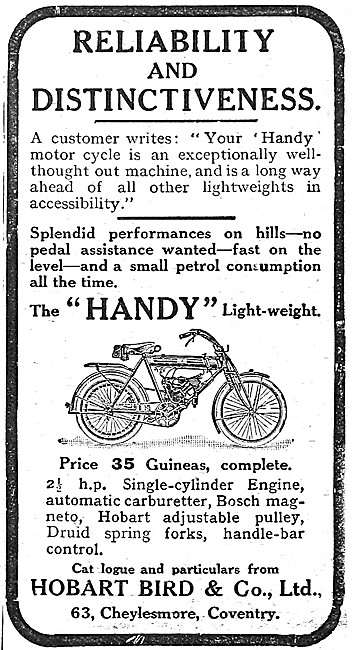 1910 Hobart Handy Lightweight Motor Cycle                        