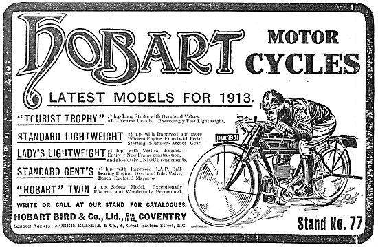 1912 Hobart Motor Cycles                                         