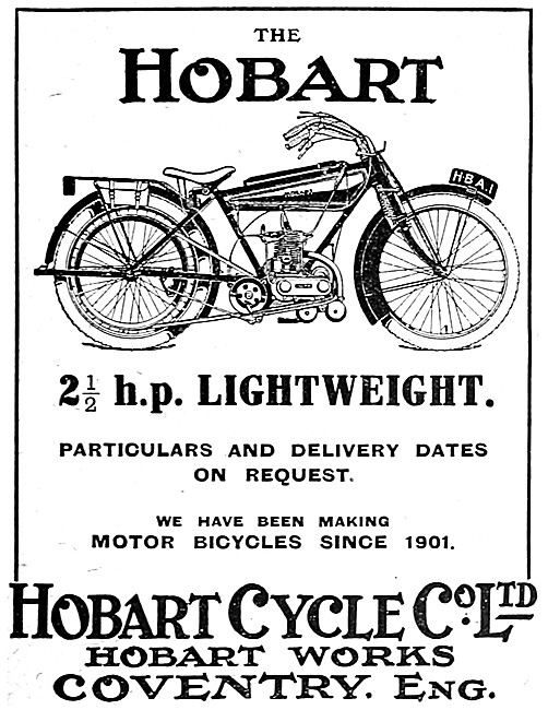 Hobart Motor Cycles - Hobart 2 1/2 hp Lightweight Motor Cycle    