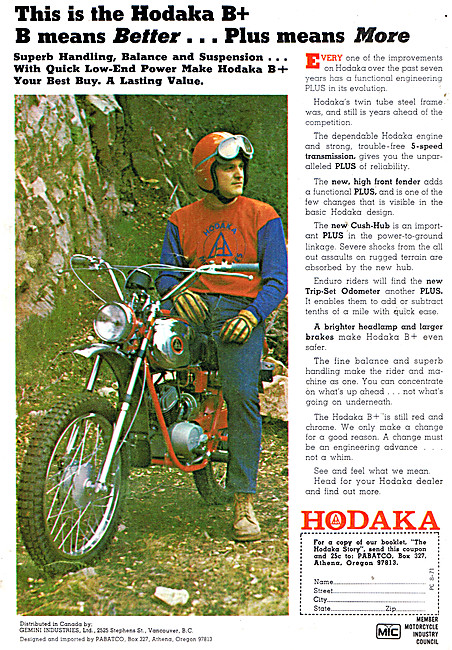 1971 Hodaka B + Trail Bike                                       