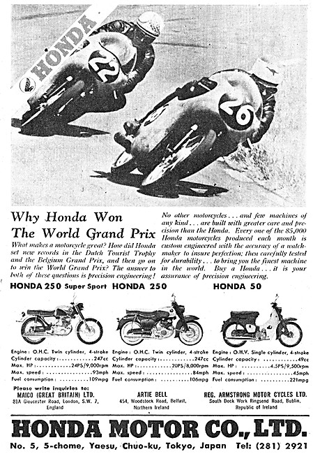 1961 Honda 250 Super Sport - Honda 250 - Honda 50                