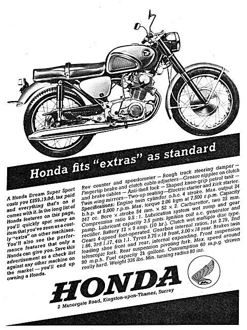 Honda Dream Super Sport 250cc 1963                               