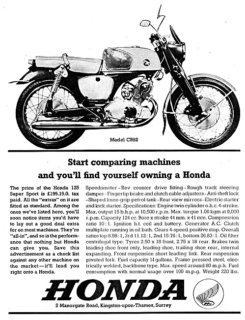 1964 Honda CB92 125 Super Sport                                  