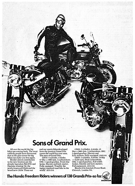 1970 Honda CB Series - Honda CB250 - Honda CB750                 