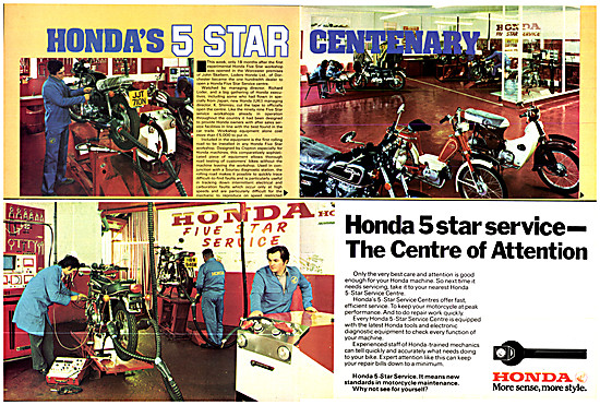 Honda 5 Star Service Advert From 1975                            