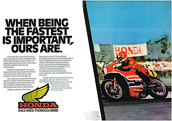 Honda Sports Motor Cycles 1977                                   