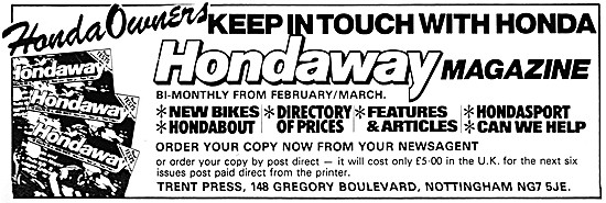 Hondaway Magazine - Honda Owners Magazine 1981                   