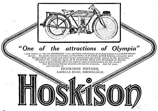 1920 Hoskison Motor Cycles Advert                                