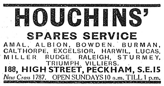 Houchins Motor Cycle Sales & Spares Service. High St, Peckham.   