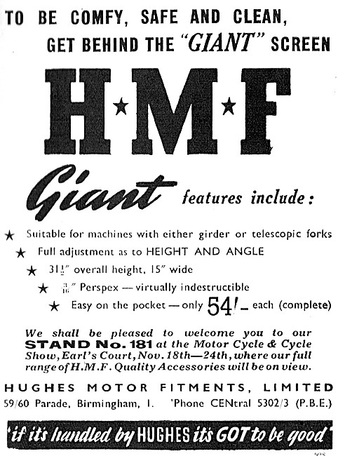 HMF Giant Motor Cycle Windscreen                                 
