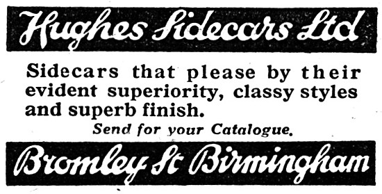 Hughes Sidecars 1930 Advert                                      