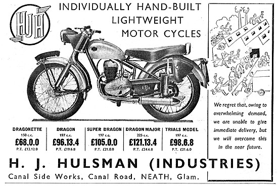 1954 Hulsman Motorcycles - Hulsman Dragon - Hulsman Dragon Major 