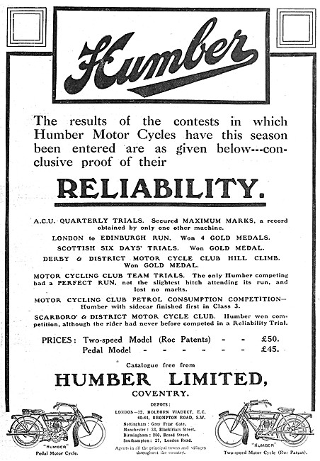 Humber Motor Cycles                                              