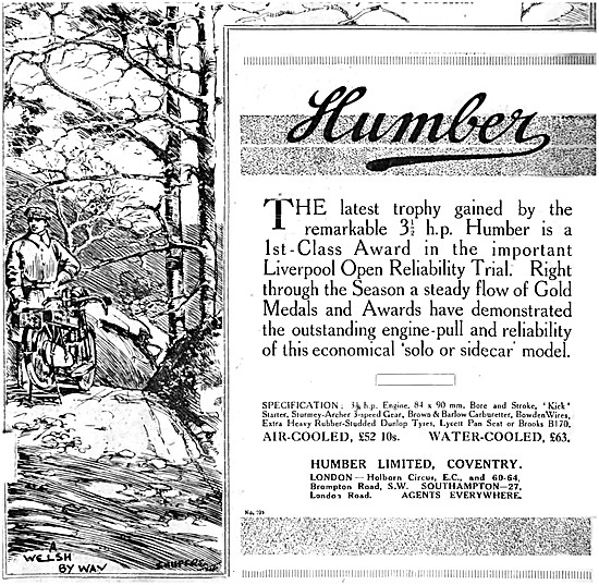 1914 Humber 3.5 HP Motor Cycle                                   