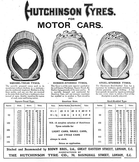 Hutchinson Motor Cycle Tyres                                     