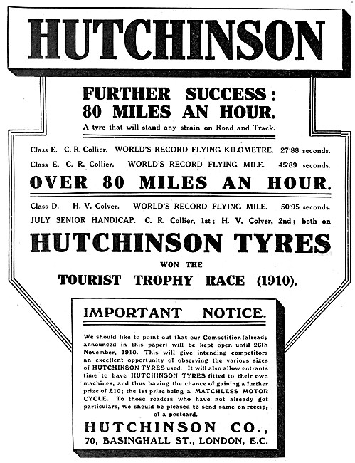 Hutchinson Motor Cycle Tyres                                     