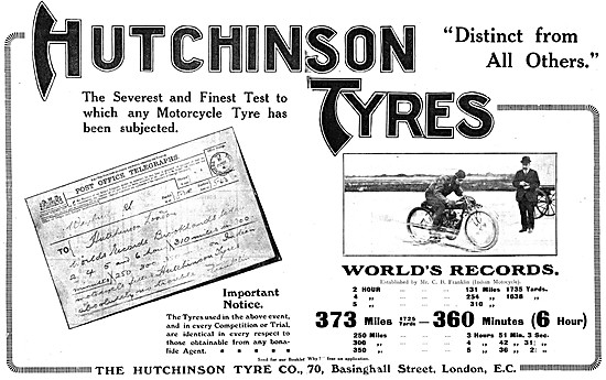 Hutchinson Motor Cycle Tyres                                     