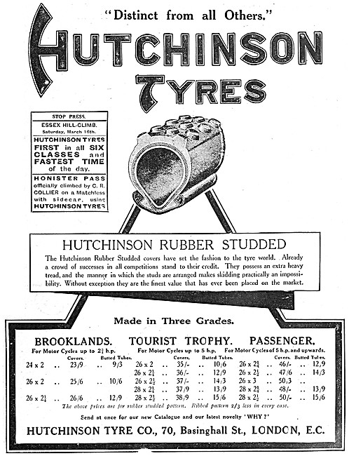 Hutchinson Motor Cycle Tyres                                     