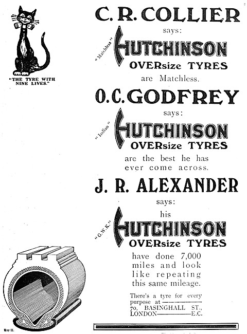 Hutchinson Tyres 1915 Advert                                     