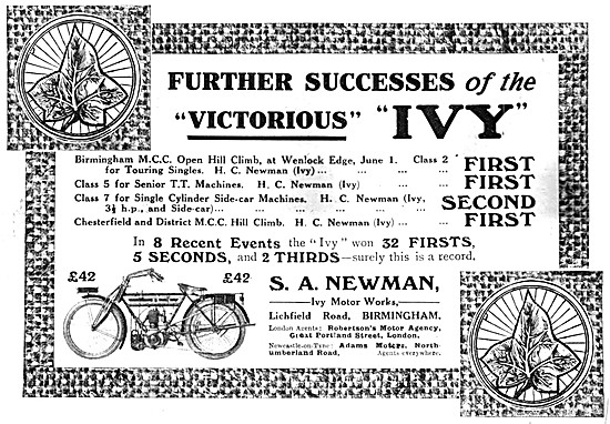 Ivy Motor Cycles 1912                                            