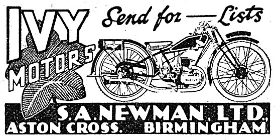 Ivy Motor Cycles 1930 Advert                                     