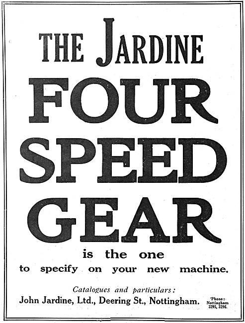 Jardine Motor Cycle Gearboxes 1921                               