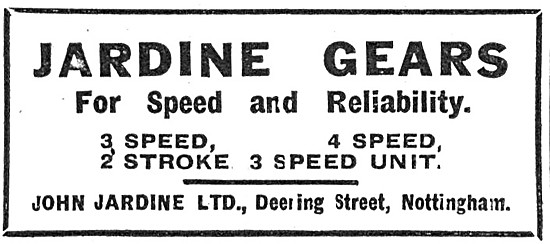 Jardine Motor Cycle Gearboxes 1929 Advert                        