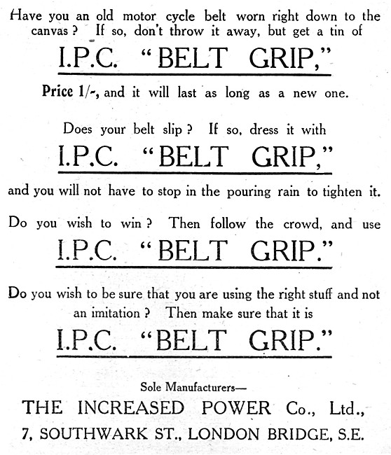 IPFC Belt Grip For Motor Cycle Belts                             