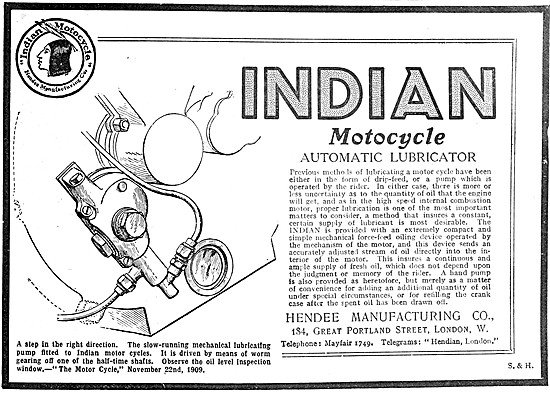 1909 Indian Motor Cycle Automatic Lubricator                     